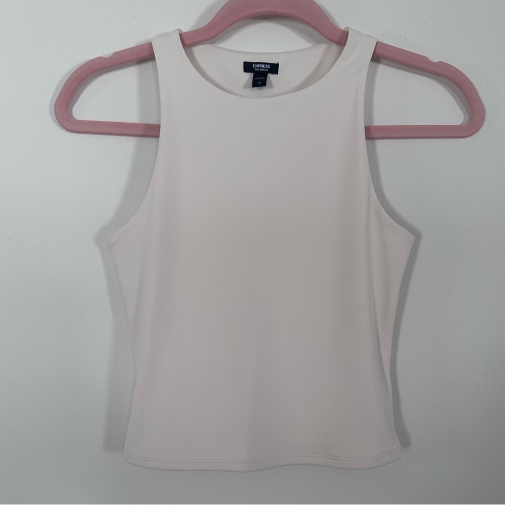 Express Body Contour High Compression High Neck Cropped Tank - XS